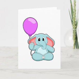Elephant met ballon kaart