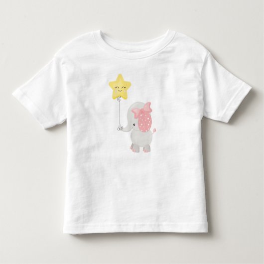Elephant met ballon, kroon, luchtige olifant, ster kinder shirts (Voorkant)