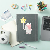 Elephant met ballon, kroon, luchtige olifant, ster sticker (iPad Cover)