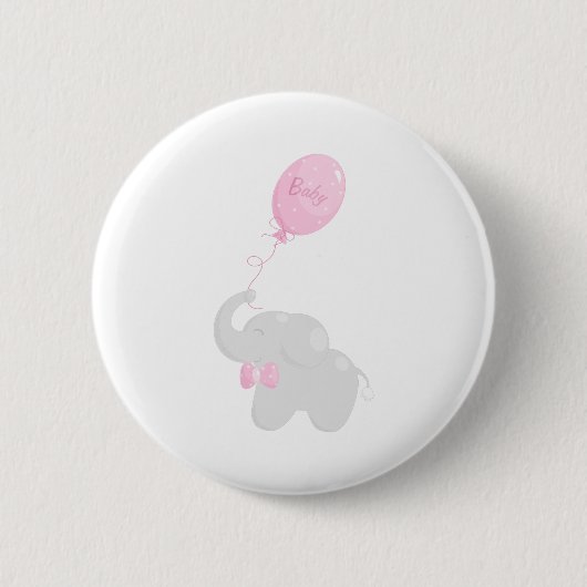 Elephant met ballon ronde button 5,7 cm (Voorkant)
