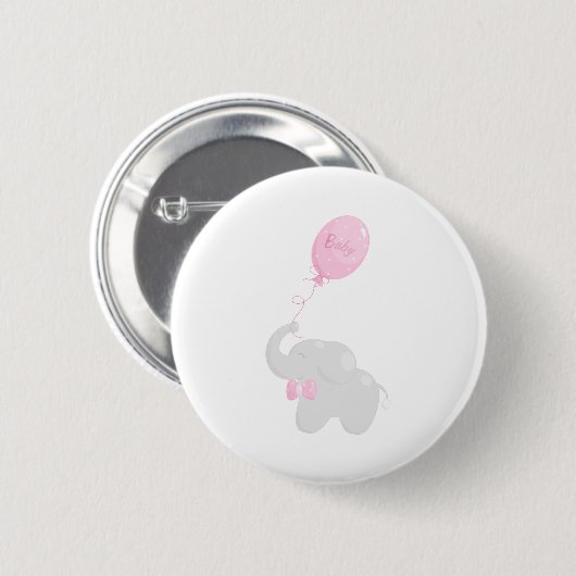 Elephant met ballon ronde button 5,7 cm (Voorkant /achterkant)