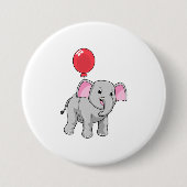 Elephant met ballon ronde button 7,6 cm (Voorkant)