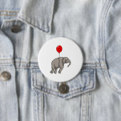 Elephant met ballon ronde button 7,6 cm (In situ)