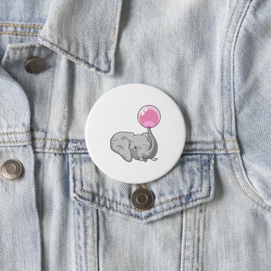 Elephant met ballon ronde button 7,6 cm (In situ)