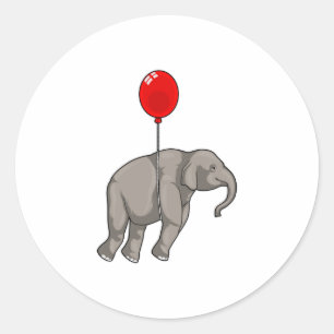 Elephant met ballon ronde sticker