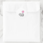 Elephant met ballon ronde sticker (Tas)