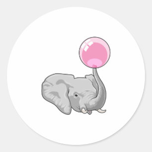 Elephant met ballon ronde sticker