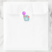 Elephant met ballon ronde sticker (Tas)