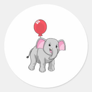 Elephant met ballon ronde sticker