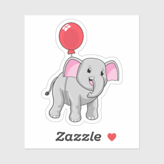 Elephant met ballon sticker (Vel)