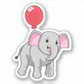 Elephant met ballon sticker (Voorkant)