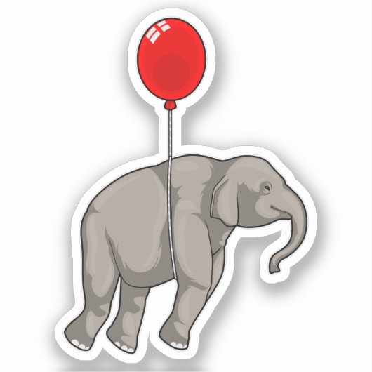 Elephant met ballon sticker (Voorkant)