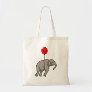 Elephant met ballon tote bag