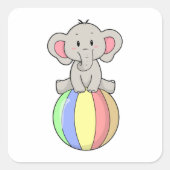 Elephant met ballon vierkante sticker (Voorkant)