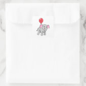 Elephant met ballon vierkante sticker (Tas)
