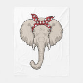 Elephant met Bandana Fleece Deken (Voorkant)