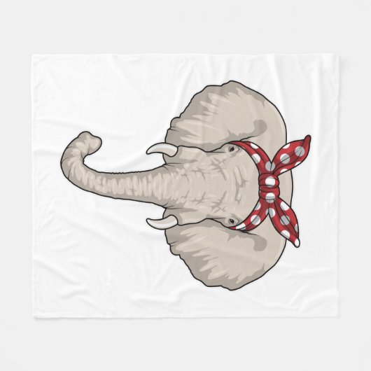 Elephant met Bandana Fleece Deken (Voorkant (Horizontaal))