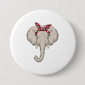 Elephant met Bandana Ronde Button 7,6 Cm (Voorkant)