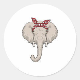 Elephant met Bandana Ronde Sticker