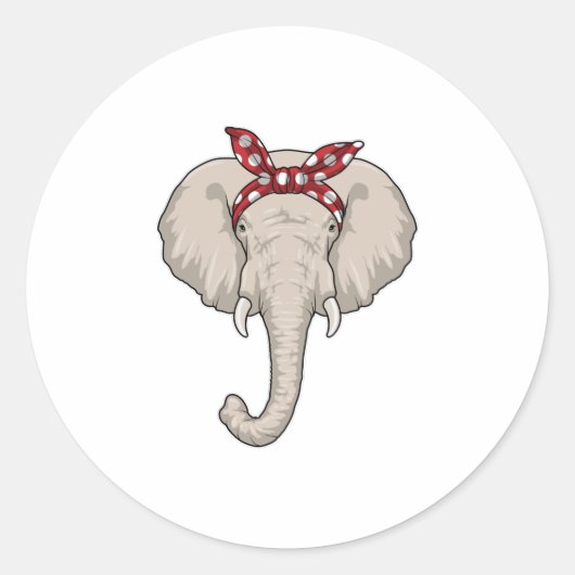 Elephant met Bandana Ronde Sticker (Voorkant)