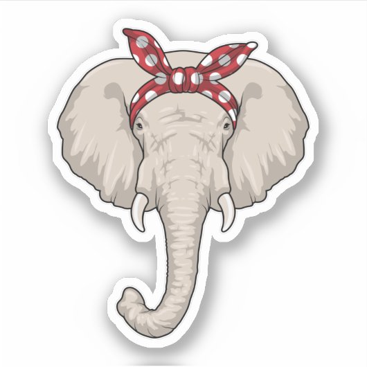 Elephant met Bandana Sticker (Voorkant)