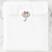 Elephant met Bandana Vierkante Sticker (Tas)