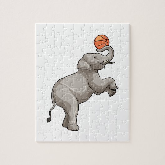 Elephant met Basketball Legpuzzel (Verticaal)