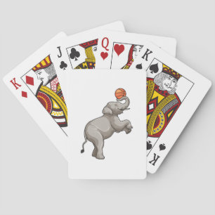 Elephant met Basketball Pokerkaarten