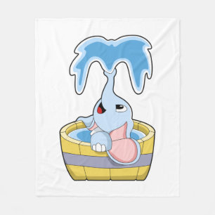 Elephant met Bathtub vol water Fleece Deken