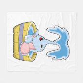 Elephant met Bathtub vol water Fleece Deken (Voorkant (Horizontaal))