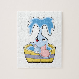 Elephant met Bathtub vol water Legpuzzel