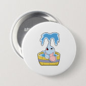 Elephant met Bathtub vol water Ronde Button 7,6 Cm (Voorkant /achterkant)