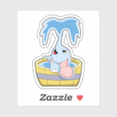 Elephant met Bathtub vol water Sticker (Vel)
