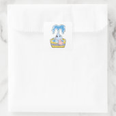 Elephant met Bathtub vol water Vierkante Sticker (Tas)