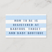 Elephant met blauwe strepes Baby register Visitekaartje (Achterkant)