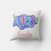 Elephant met bloeiend Oerwoud Dierlijke Kinder naa Kussen (Achterkant)