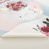 Elephant met Bourgogne Maroon Flowers + Naam Sherpa Deken (3/4)