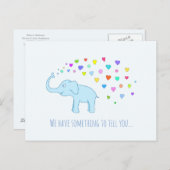 Elephant met briefkaart voor kleurenharten (Voorkant / Achterkant)