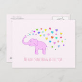 Elephant met briefkaart voor kleurenharten (Voorkant / Achterkant)