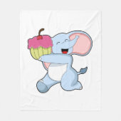 Elephant met Cake Fleece Deken (Voorkant)