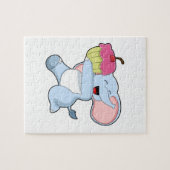 Elephant met Cake Legpuzzel (Horizontaal)