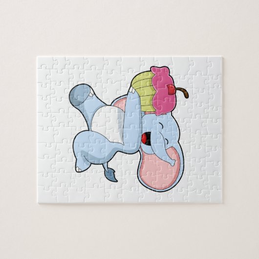Elephant met Cake Legpuzzel (Horizontaal)