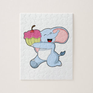 Elephant met Cake Legpuzzel