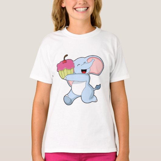 Elephant met Cake T-shirt (Voorkant)