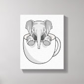 Elephant met Cup Canvas Afdruk (Voorkant)
