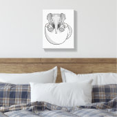 Elephant met Cup Canvas Afdruk (Insitu (Slaapkamer))