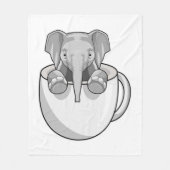 Elephant met Cup Fleece Deken (Voorkant)