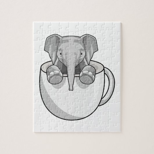 Elephant met Cup Legpuzzel (Verticaal)
