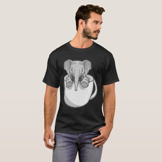 Elephant met Cup T-shirt (Voorkant volledig)