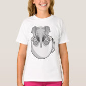 Elephant met Cup T-shirt (Voorkant)